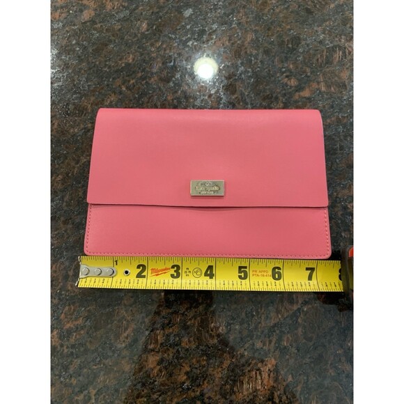 USED FLAWS Kate Spade Pink Clutch Wallet Snap Closure - Picture 1 of 14